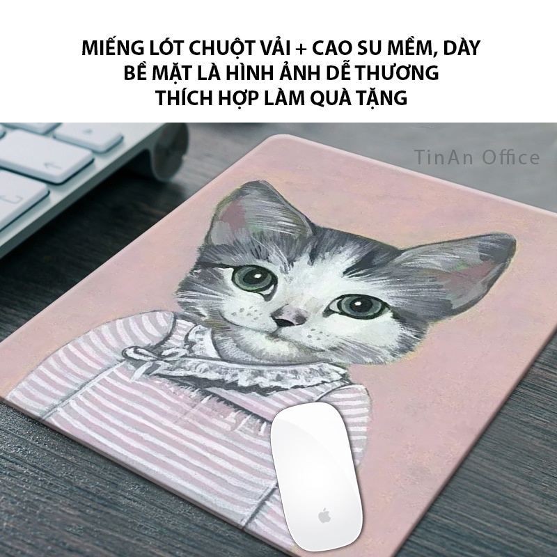 [26 x 21 cm] Miếng Lót Chuột Vải Nhiều Hình Dễ Thương, Đế Cao Su Việt Nam Chống Trượt, Mousepad Mềm Dày (Hình Tự Chụp)