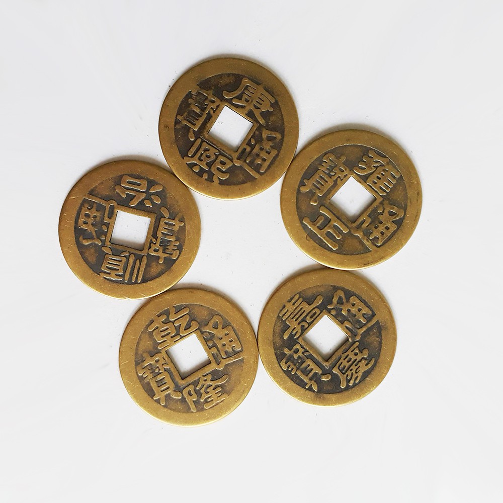 Đồng tiền xu phong thủy may mắn giá rẻ bằng đồng thau (1 đồng xu)