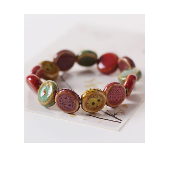 Vòng gốm thời trang hạt dẹt hàng xuất nhật VGOM09