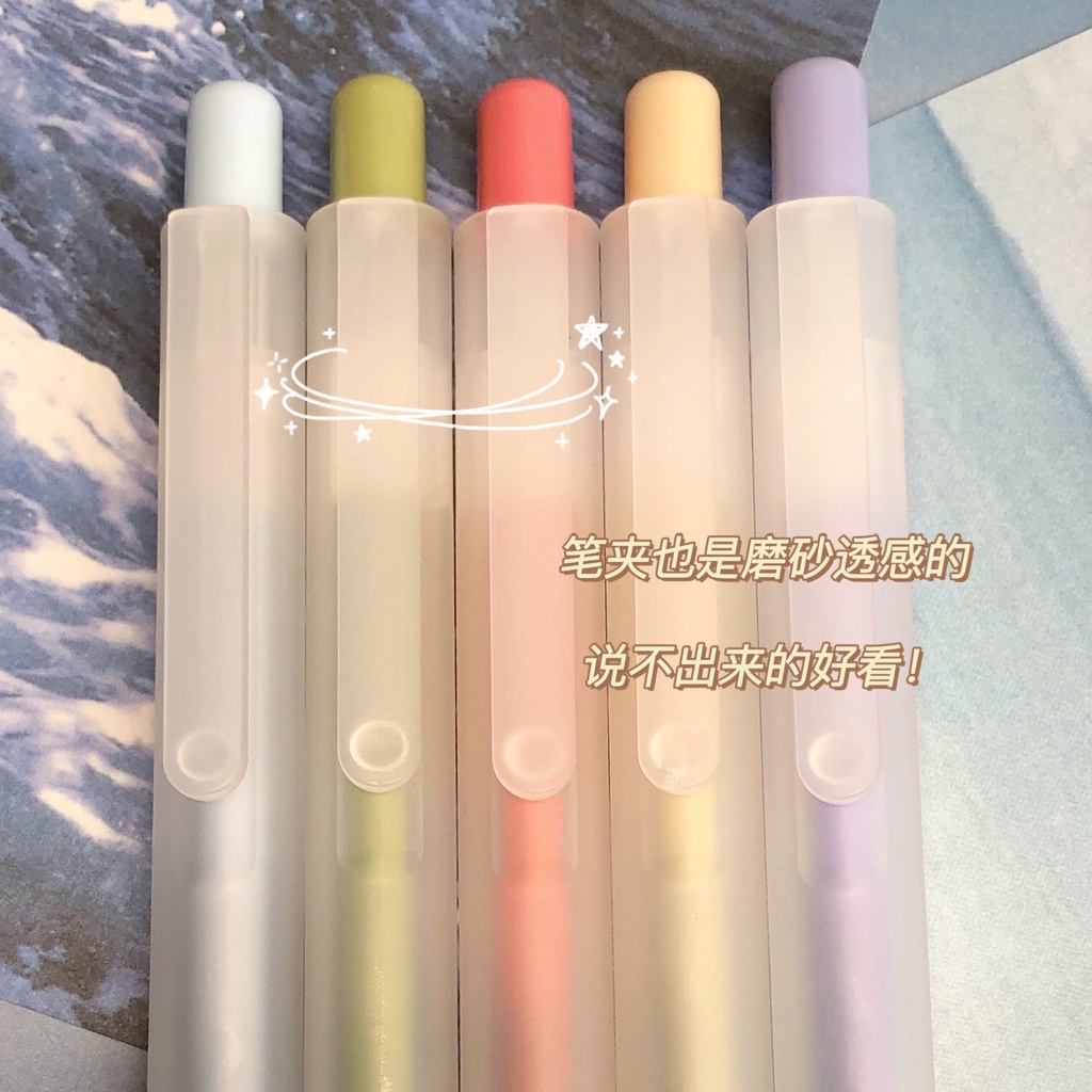 Bút gel bấm pastel JY DecorMe Bút gel mực đen màu xinh xắn Văn phòng phẩm