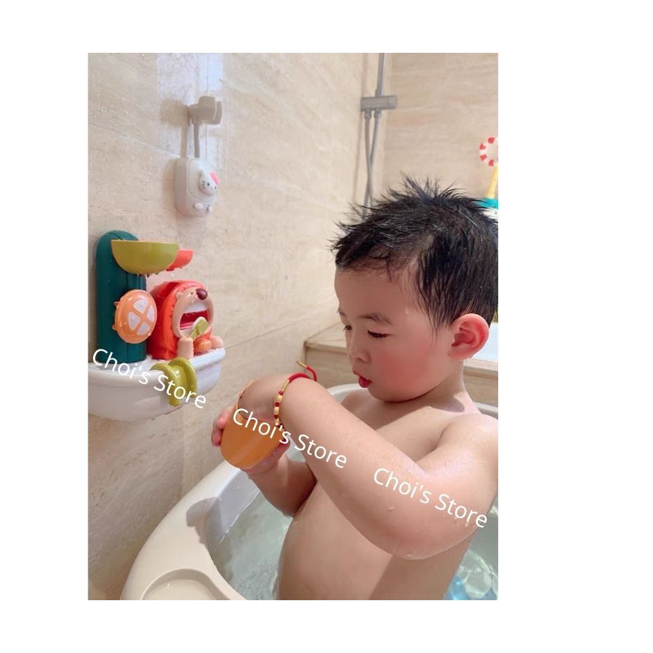 Đồ chơi nhà tắm Sư tử xoay nước, đánh răng tạo bọt đáng yêu