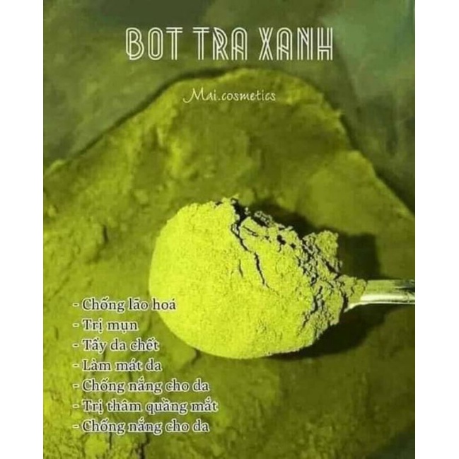 combo bột trà xanh + ủ sữa dê non kèm que