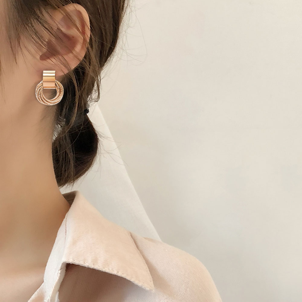 COD Khuyên Tai Nữ Trang Dáng Tròn Phong Cách Retro