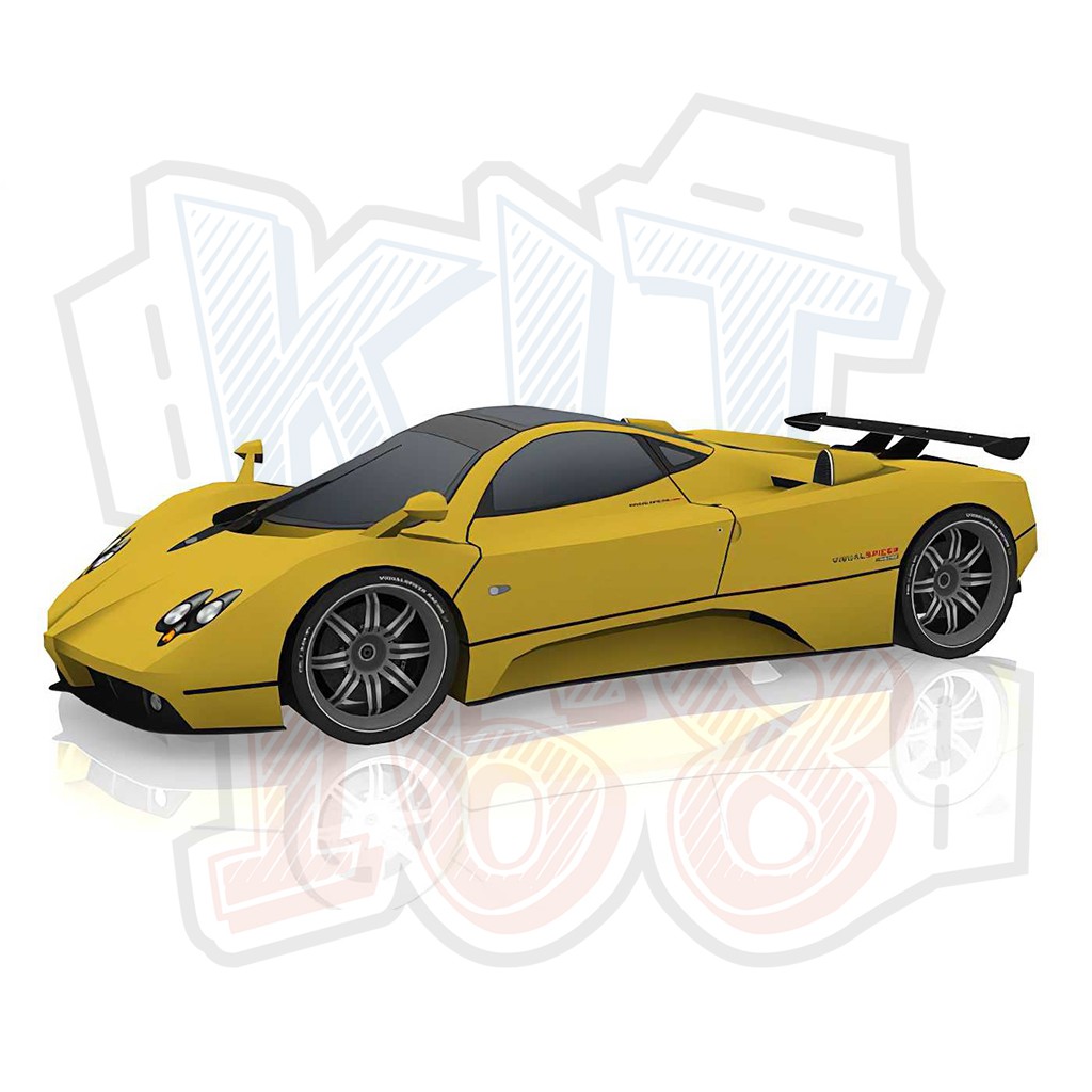 Mô hình giấy Xe Pagani Zonda Velocity Yellow