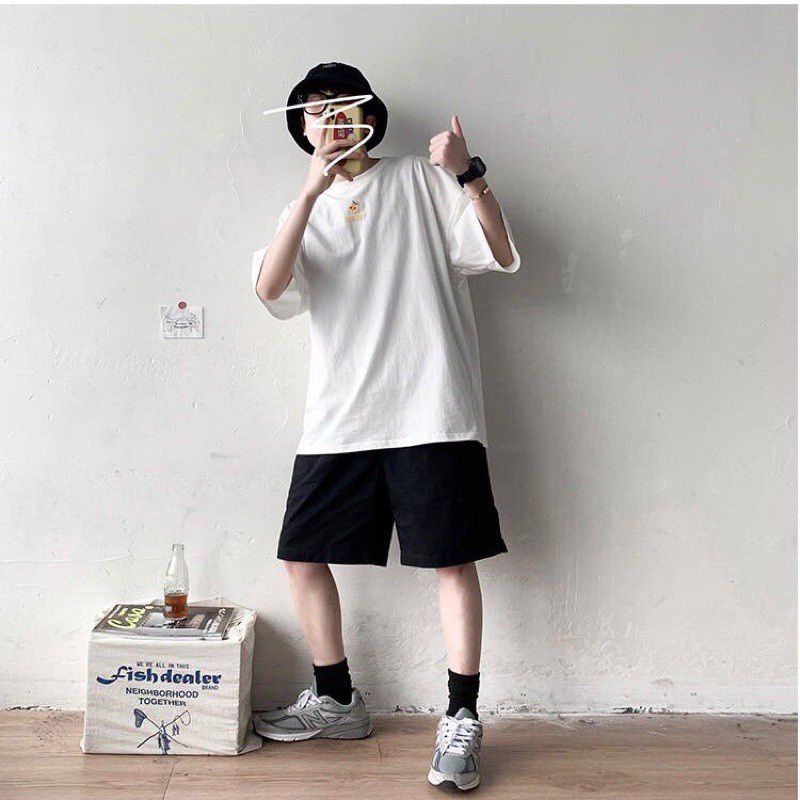 áo thun nam tay lỡ, áo phông nam unisex (có size 28-90kg)