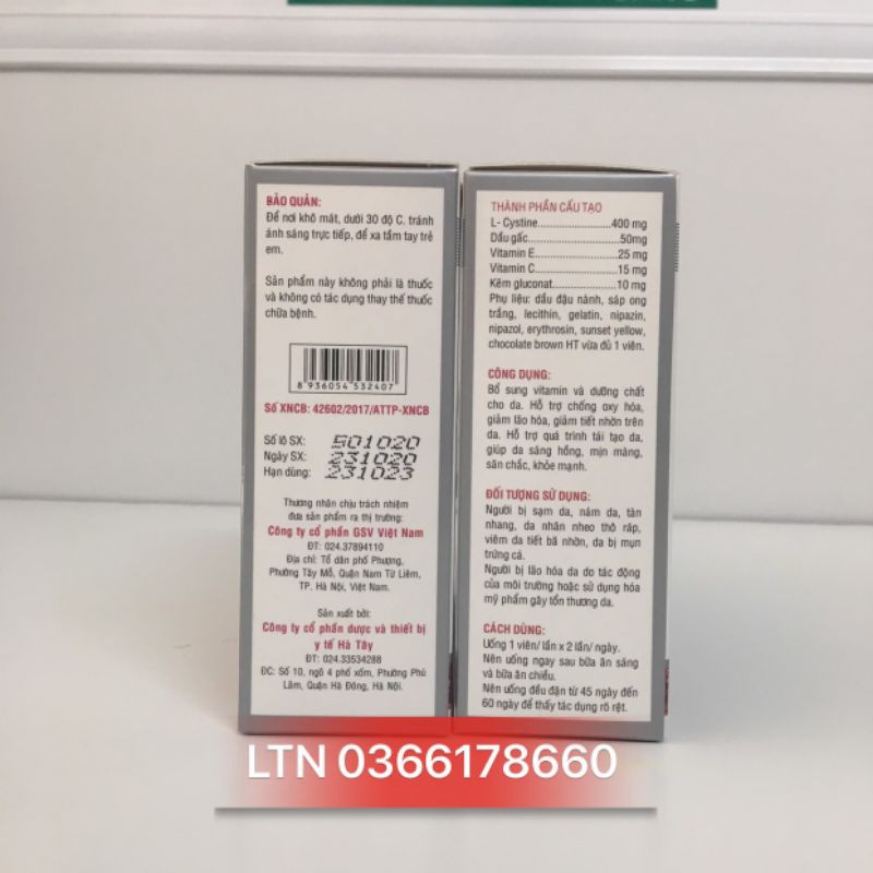 Rubi gsv - sáng da mịn da hộp 60 viên | BigBuy360 - bigbuy360.vn