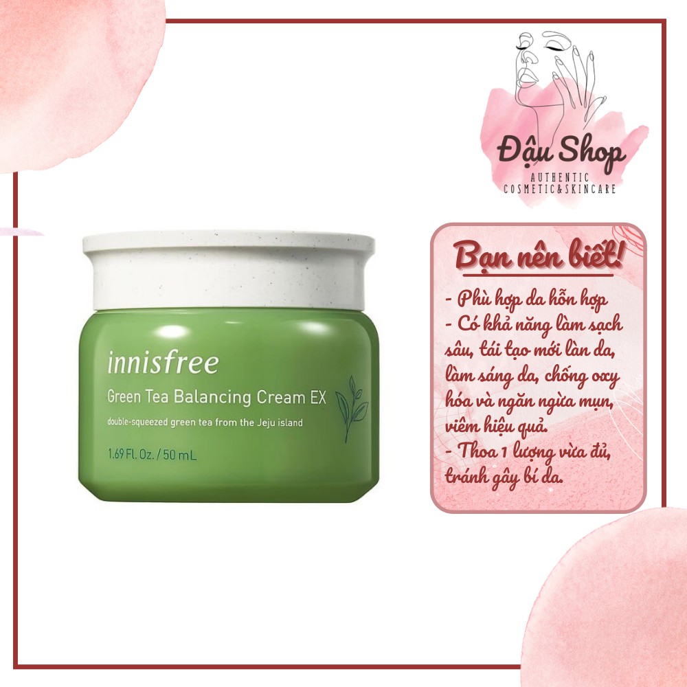 (New) KEM DƯỠNG DA TỪ TRÀ XANH DÀNH CHO DA HỖN HỢP INNISFREE GREEN TEA BALANCING CREAM