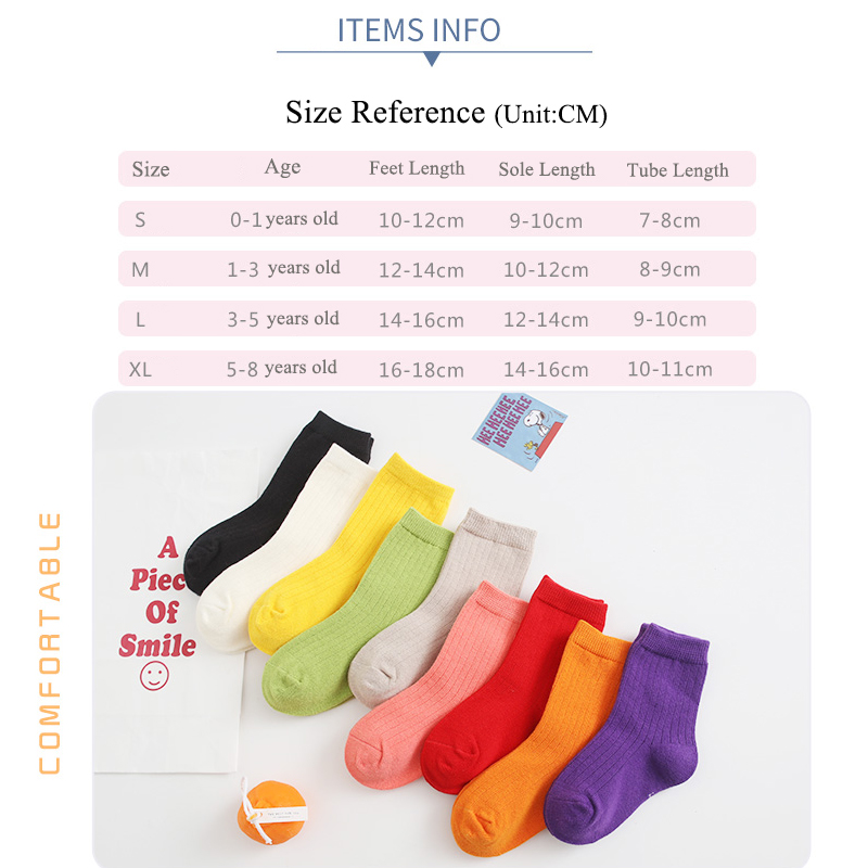 Vớ Cotton Giữ Ấm Màu Kẹo Dễ Thương Dành Cho Bé Trai Bé Gái