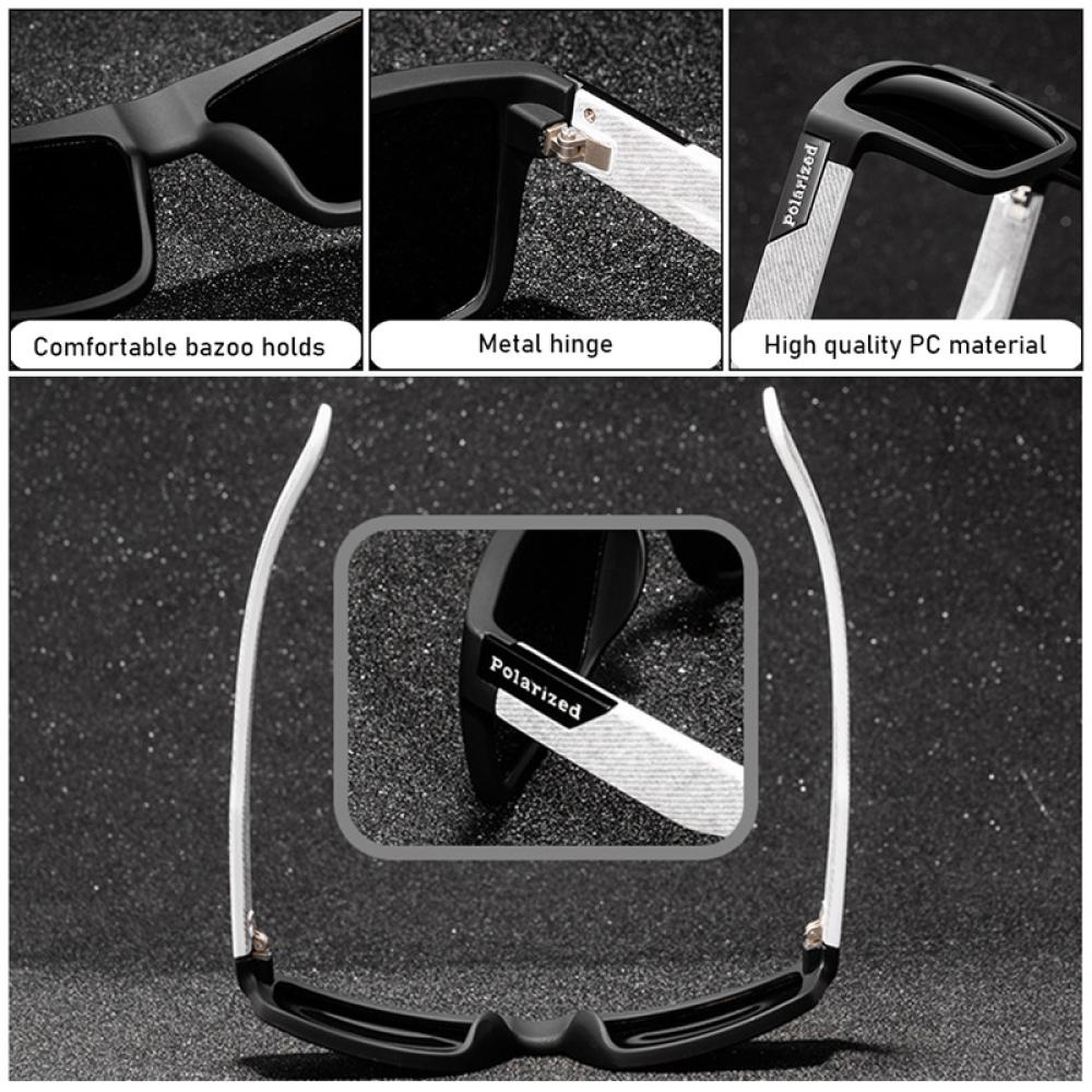 Kính Chống Nắng Phân Cực Mặt Vuông Phong Cách Vintage Thời Trang Cho Nam Và Nữ F1V6