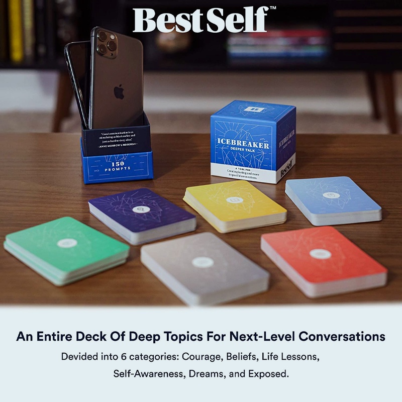Best Self Decks – Icebreaker Deck, Deeper Talk, Intimacy or WorstSelf 150 Prompts Car