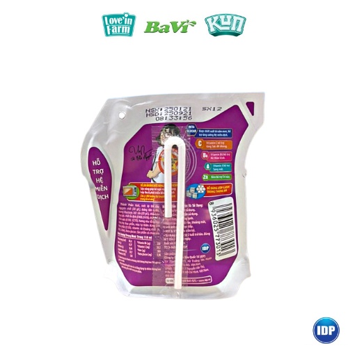 KUN_Sữa Trái Cây hương Nho Thùng 24 Túi x 110ml