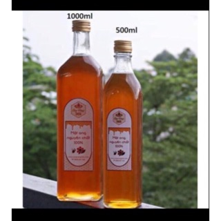 Set 10 Chai vuông thuỷ tinh nắp thiết 500ml