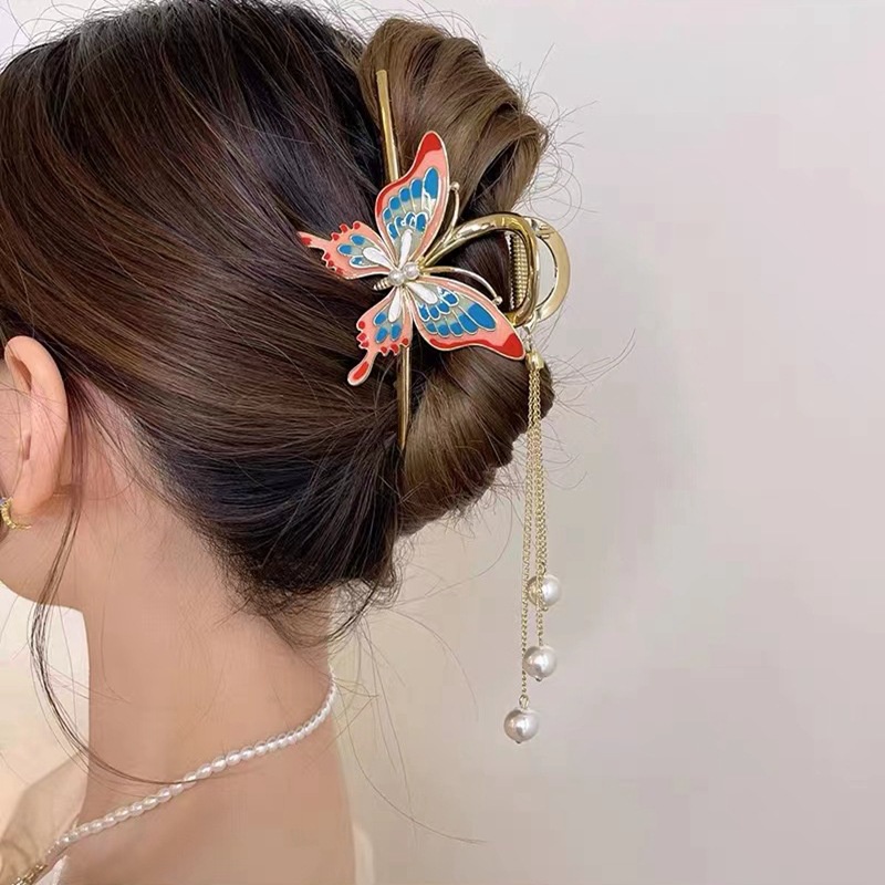 Kẹp Tóc Bướm Đính Ngọc Trai Thời Trang