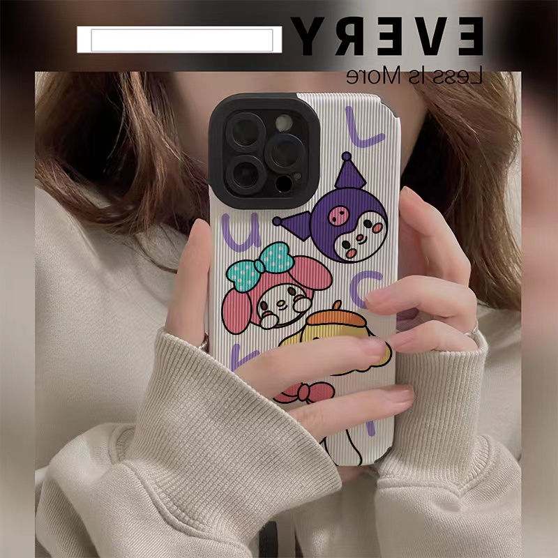 SANRIO Ốp Da Hình Hoạt Hình Dành Cho iphone 13 Pro Max i13 13pro 11 Pro Max i11 X XR Xs Max 7plus 8plus 12Pro 12 Pro Max