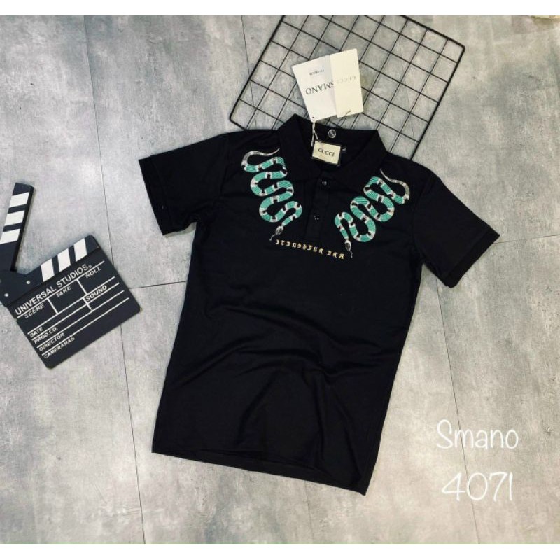 [ SALE - FREE SHIP ] Áo thun có cổ nam nữ thêu hình rắn phong thủy cực ngầu, 100% vải cotton co dãn 4 chiều | BigBuy360 - bigbuy360.vn