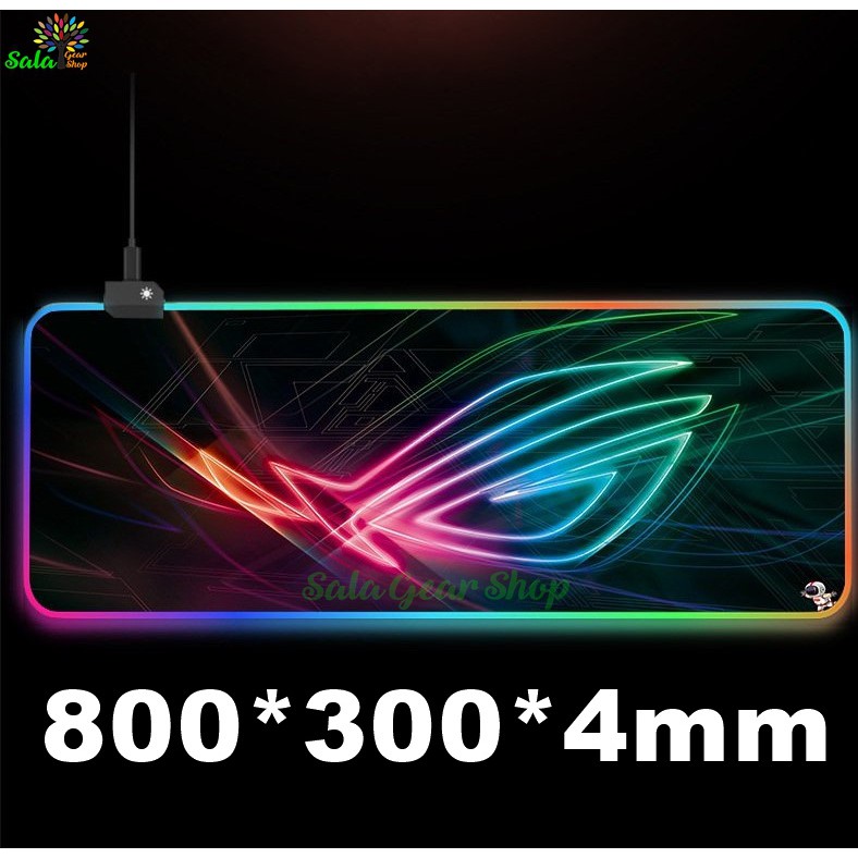 Miếng lót chuột led RGB in Logo ROG (Repulic Of Gamer) , Size 800x300x4mm