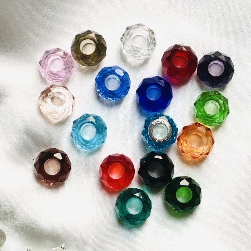 Charm Pha Lê Donut 8x14mm Cho Lắc Tay Pandora 🦗denhuihandmade🦗