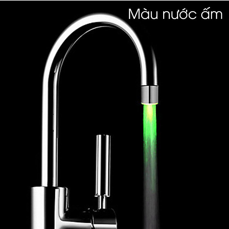 Đầu gắn vòi nước có led báo nóng lạnh tự động phát sáng cảm biến nhiệt độ không dùng pin