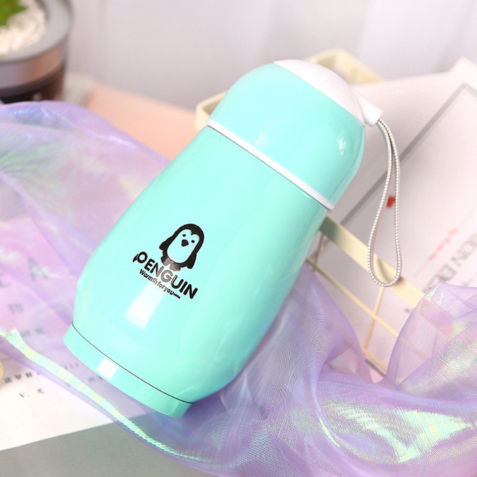 chim cánh cụt Bình nước thể thao cách nhiệt Động vật dễ thương Bình chân không bằng thép không gỉ