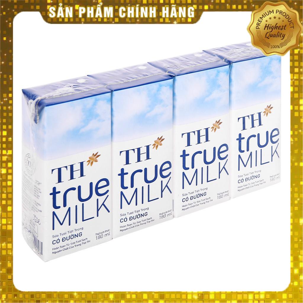 Lốc 4 Hộp Sữa Tươi TH True Milk 180ml