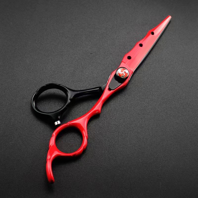 6.0 inch Bộ kéo cắt tóc Nhật Bản cao cấp màu đen đỏ với máy cạo râu,DÙng cho Salon - Barber Shop Kéo làm tóc chuyên nghiệp