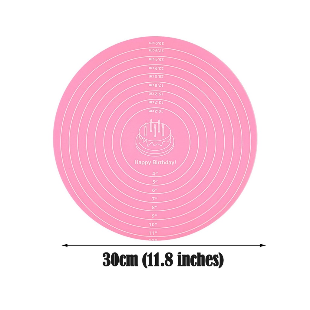 Tấm Lót Nhào Bột Làm Bánh Hình Tròn Bằng Silicone 30cm Chống Trượt Chịu Nhiệt Độ Cao