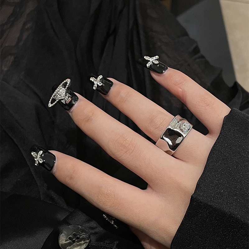 Nhẫn Đeo Tay Bản Rộng Tạo Hình Học Phong Cách Thời Trang Nhật Hàn