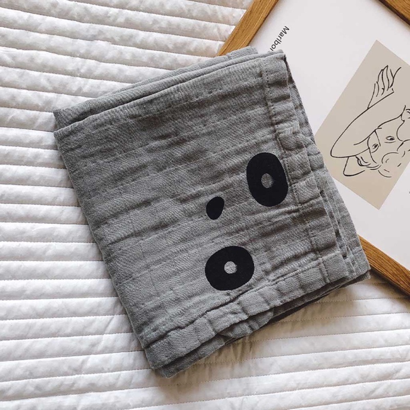 Chăn Quấn Em Bé Chất Liệu Cotton 2 Lớp Họa Tiết Hoạt Hình 90x90cm