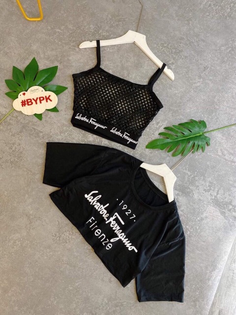 🔥Set Áo croptop chữ nhí