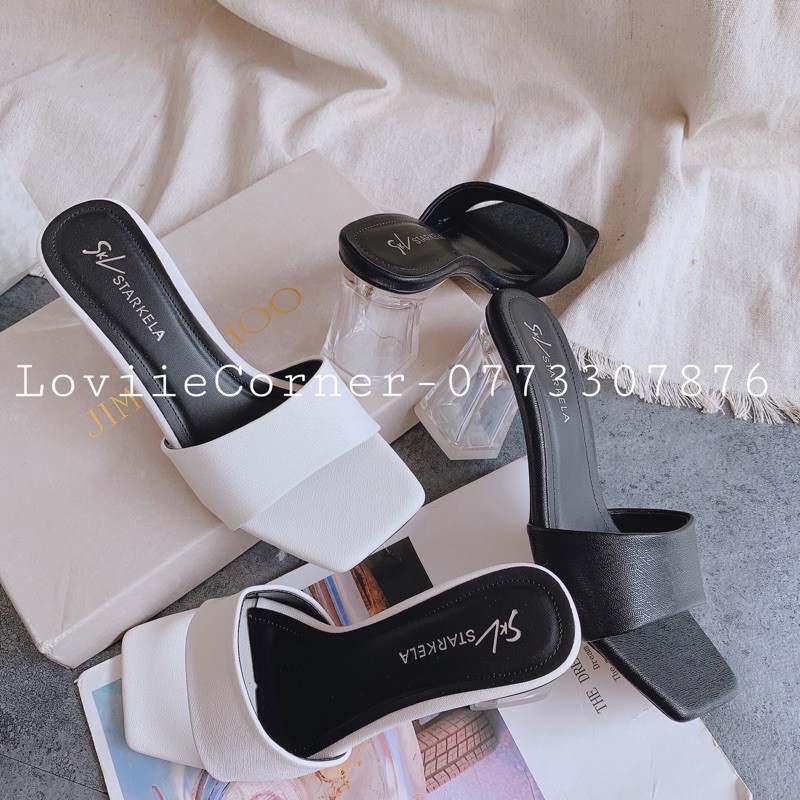 DÉP CAO GÓT LOVIIECORNER - GUỐC NỮ CAO GÓT 7CM - GUỐC NỮ CAO GÓT 7CM -  DÉP NỮ 7 PHÂN GÓT VUÔNG D200363