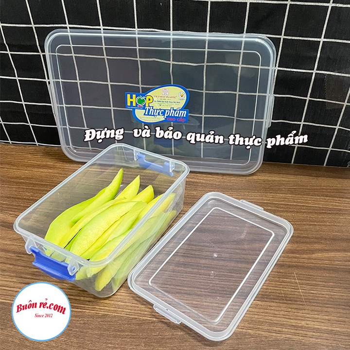 Bộ 3 hộp nhựa chữ nhật đựng thực phẩm Việt Nhật (MS:6695), Hộp bảo quản thức ăn tiện lợi, an toàn –br 01593