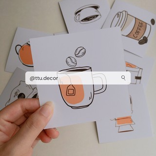Set postcard coffee decor trang trí nhà