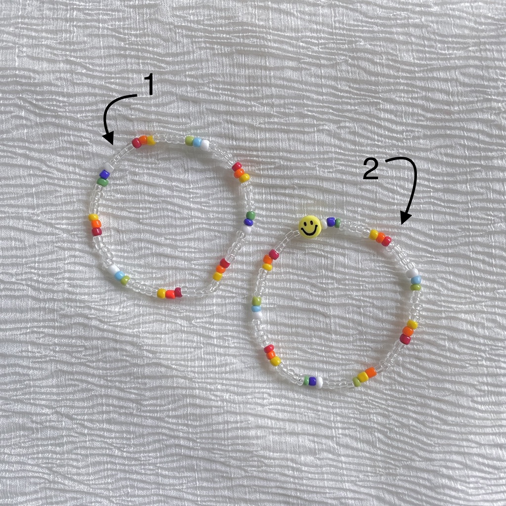 Vòng tay handmade mix hạt cườm nhỏ trong suốt/các màu