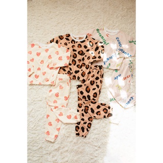 [LITTLE PINK] AMBER SET - Bộ thun da cá mặc nhà bé gái