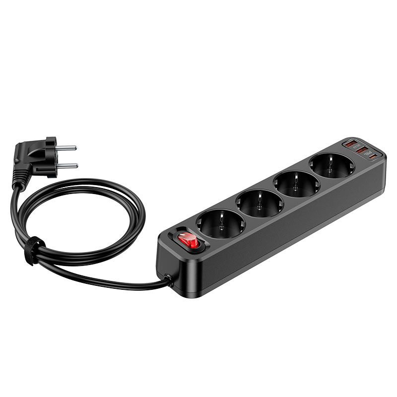 Ổ Cắm Điện Đa Năng Thông Minh Hoco NS1 - Sạc nhanh PD20W, QC18W Hỗ Trợ Cổng TypeC, AC, 2 Cổng USB Tiện Dụng