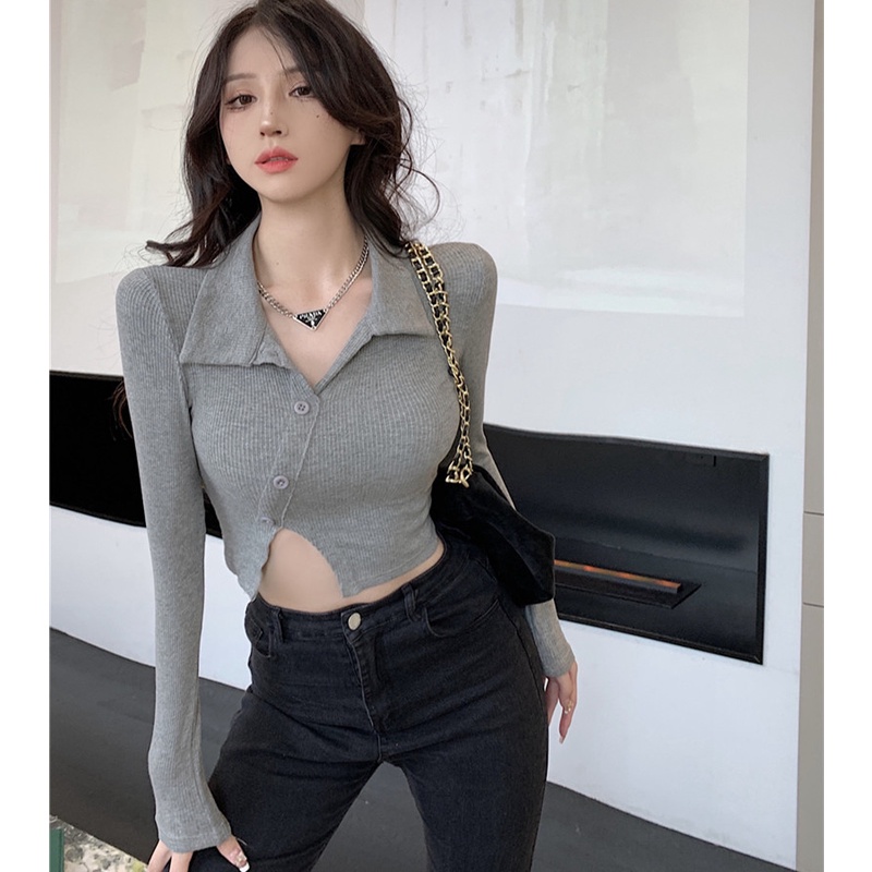 Áo Thun Nữ Dài Tay Hở Rốn Gợi Cảm