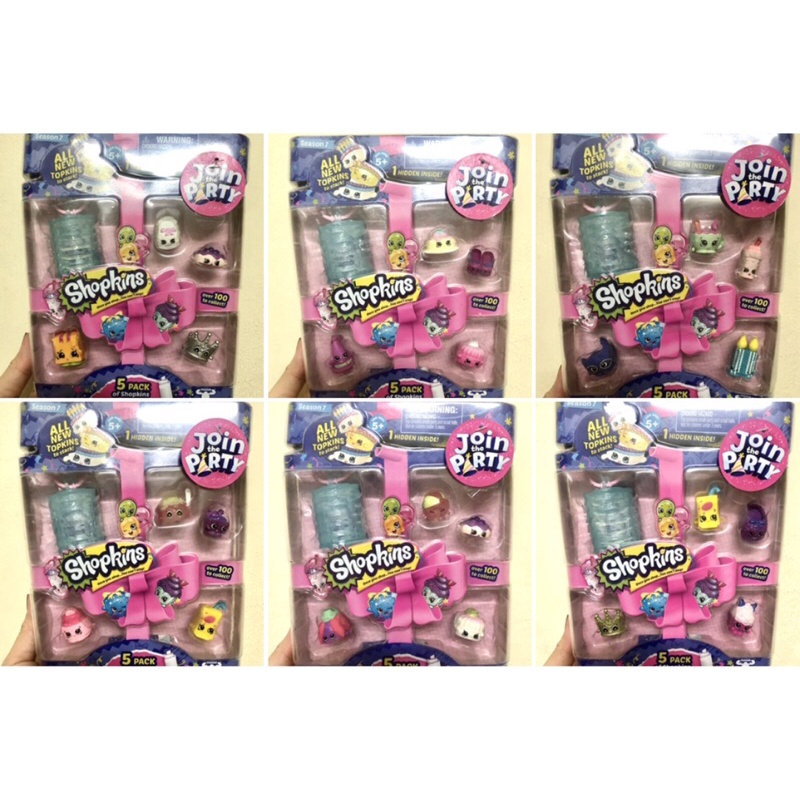 Đồ chơi Bữa tiệc Shopkins đáng yêu- Hộp 5 nhân vật chính hãng full box