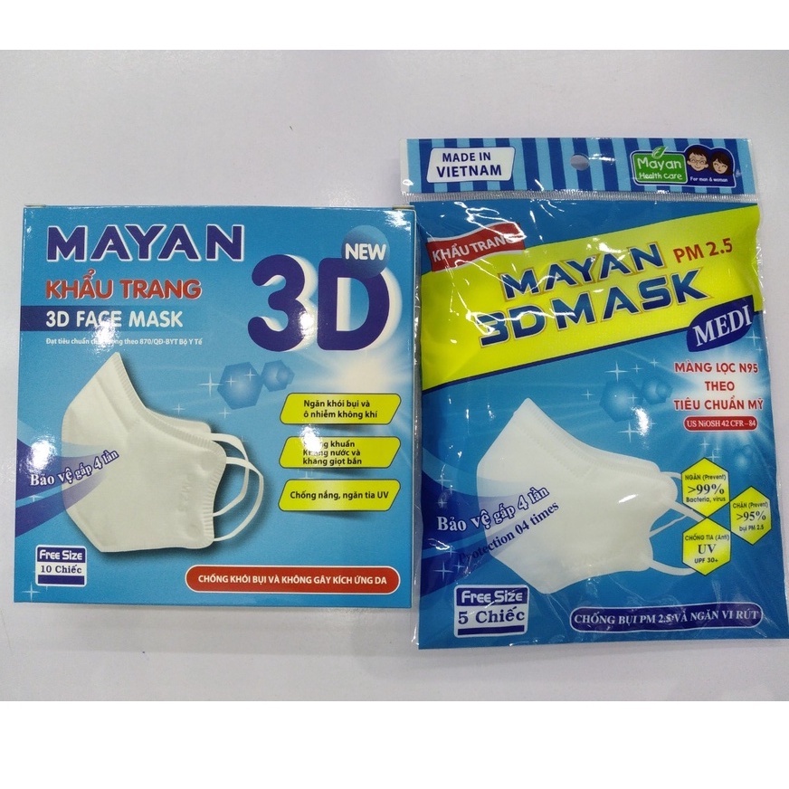 Khẩu trang Mayan 3D cho người lớn và cho bé