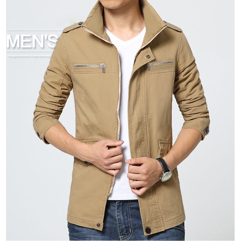 Áo khoác nam Áo khoát nam kaki chống nắng phối túi bao chất đẹp-A1052