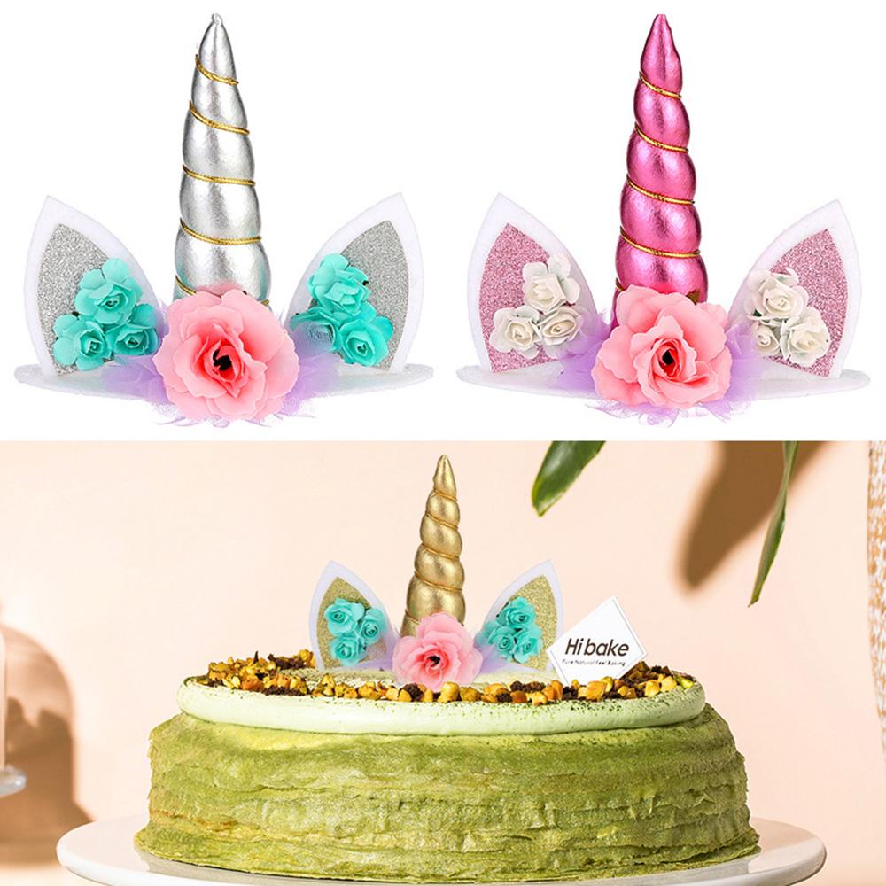 YIYU Phụ Kiện Trang Trí Bánh Kem Hình Kỳ Lân Dễ Thương Cho Bé