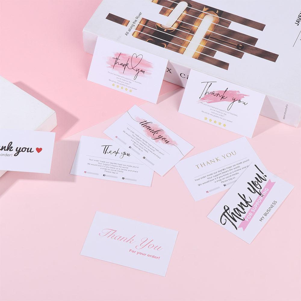 LEISURE Gói 30 Tấm Thiệp &quot;Thank You For Your Order&quot; Màu Nước Hồng