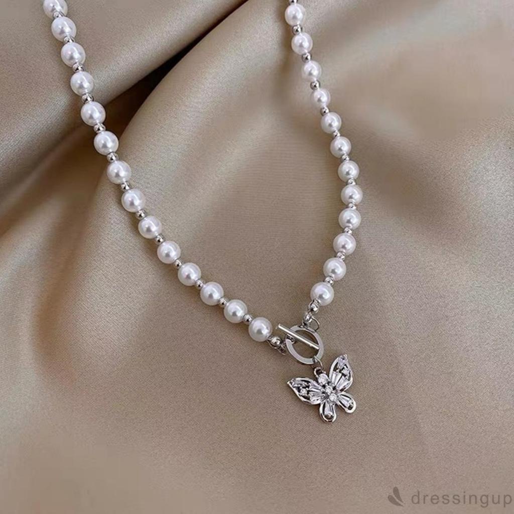 Vòng cổ choker ngọc trai màu trắng cho nữ