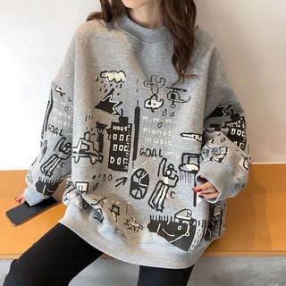 Áo sweater nỉ hoạ tiết 3màu unisex nam nữ - áo nỉ cổ tròn basic ulzzang