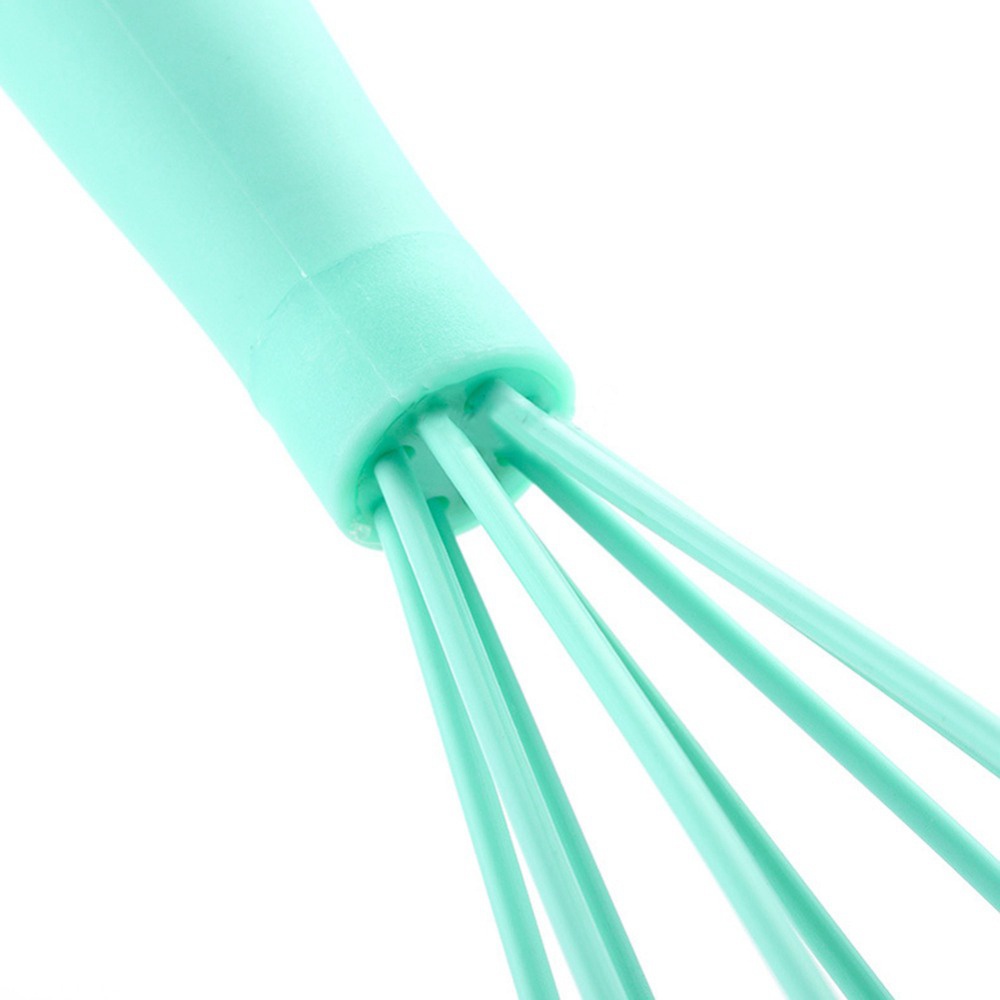 Dụng Cụ Đánh Trứng / Trộn Bột Làm Bánh Đa Năng Bằng Silicone Với Tay Cầm Gỗ Nhiều Màu Sắc