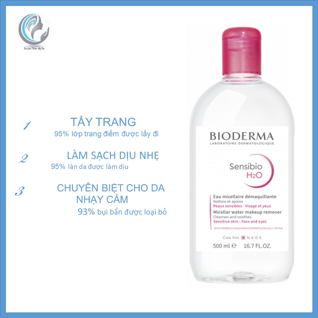 Nước tẩy trang Bioderma Sensibio H2O cho da khô nhạy cảm TT02