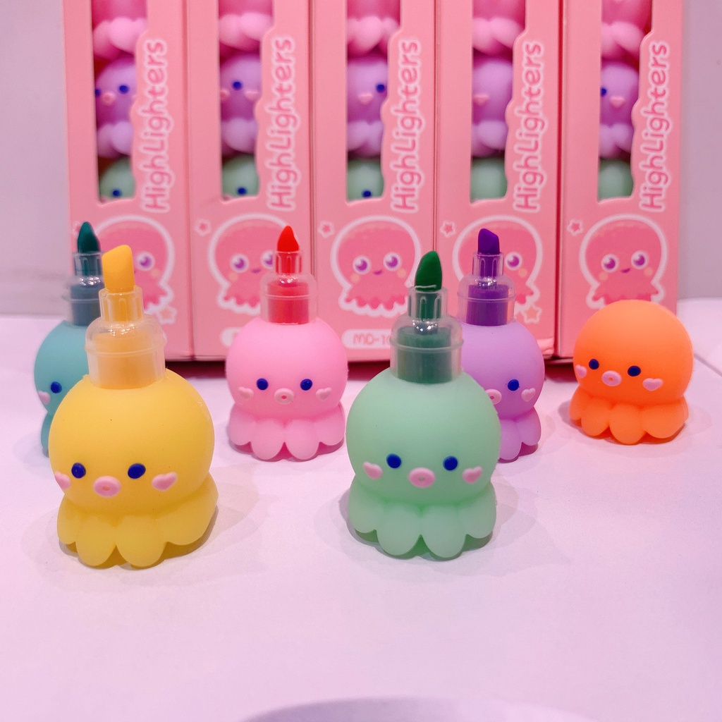 Bút Đánh Dấu Silicone Hình Bạch Tuộc 5 Màu