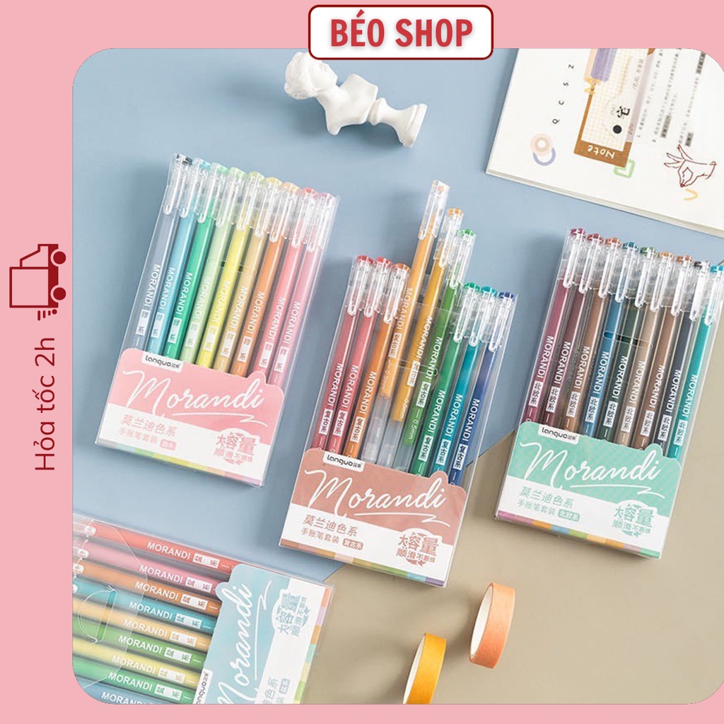 Set 9 bút mực highlight morandi nhiều màu sắc khác nhau cho học sinh B03