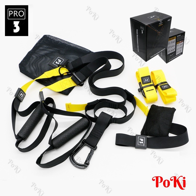 Bộ dây tập kháng lực P3-3 đa năng Gym & Yoga - The TRX PRO hàng thể thao chuyên dụng cao cấp - POKI