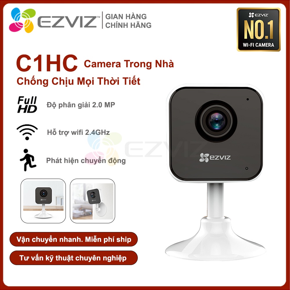 Camera IP/Wifi Ezviz C1HC 2MP - Tầm Nhìn Ban Đêm,Phát Hiện Chuyển Động,Cảnh Báo Âm Thanh,Hỗ Trợ Wifi