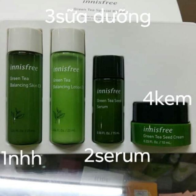 Bộ dưỡng mini chiết xuất từ trà xanh Innisfree Green Tea Balancing mẫu mới